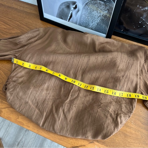 TAN BUTTON DOWN LIGHTWEIGHT TUNIC #0319 - Picture 10 of 10